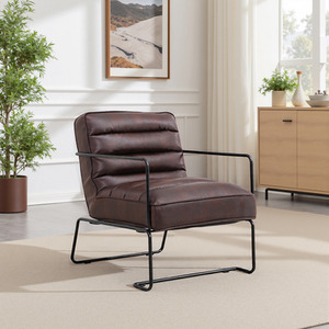 PU leather Armchair with Metal Frame
