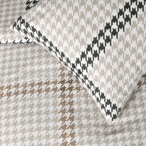 Luxury Houndstooth Check  Brushed Cotton Duvet Cover Set - Easy Care Bedding