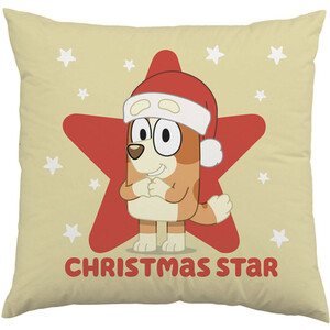 Bluey and Bingo Festive Star Reversible Cushion