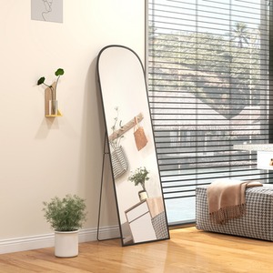 Black / 60cm HOMCOM Full Length Mirror w Aluminium Frame shot 9787354