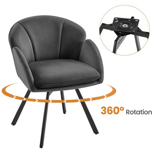 Dark Grey Yaheetech Vanity Chair Armchair with Swivel Seat shot 9978980