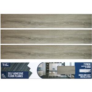Mid Grey Wood Effect Vinyl Floor Planks