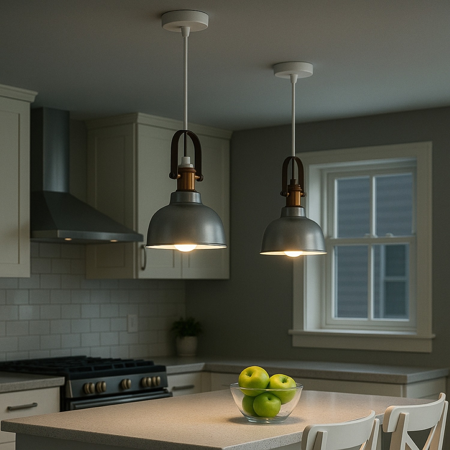 Cgc Georgie Industrial Metal Pendant Light - Silver