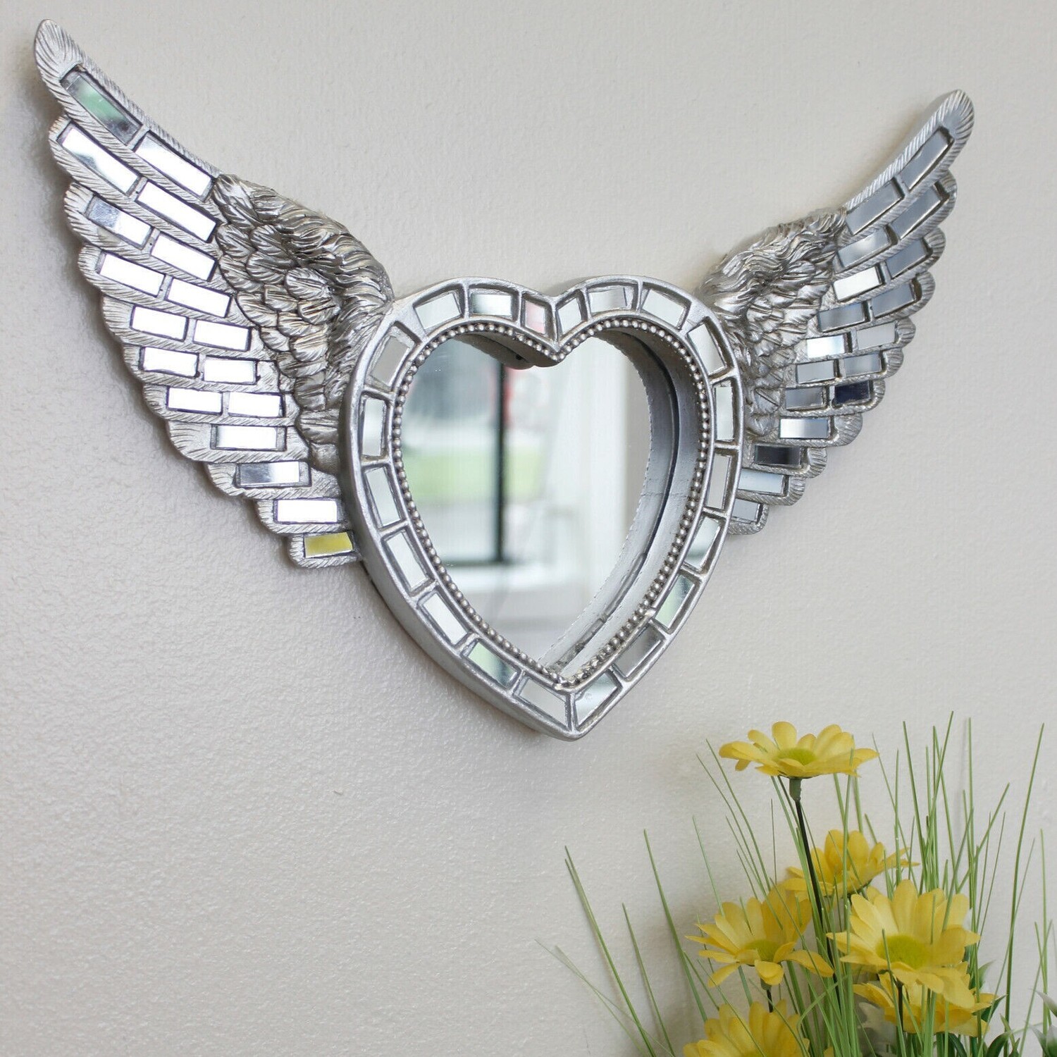Image of Mosaic Heart Wall Hanging Mirror -&hellip;