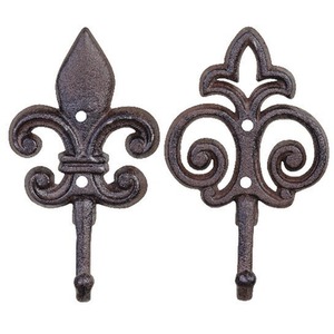 Set of 2 Cast Iron Hanging Wall Hooks