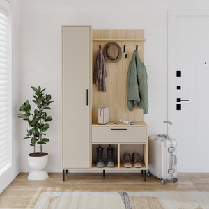 Acton Hallway Storage Unit with Hooks Tall Cupboard