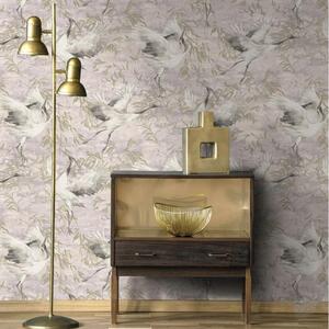 Sarus Wallpaper Graceful Birds Textured Scrubbable Paste The Wall