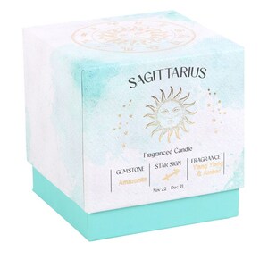Sagittarius Ylang Ylang  Amber Zodiac Candle With Amazonite