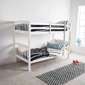 Bunk Bed Kids White 3ft with Mattress Single