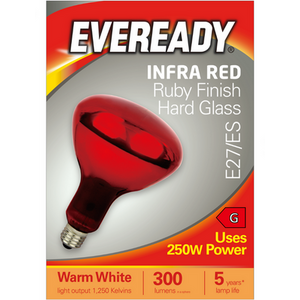 Eveready Infra Red Heater Lamp Bulb E27 300lm 250W 2000K