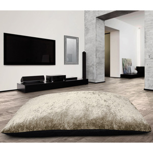 Crushed Velvet Floor Cushion with Non-Slip Back