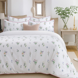 Piped Edge Printed Floral Duvet Set