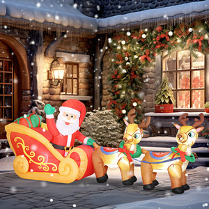 Outsunny 7.9ft Christmas Inflatable Santa on Sleigh