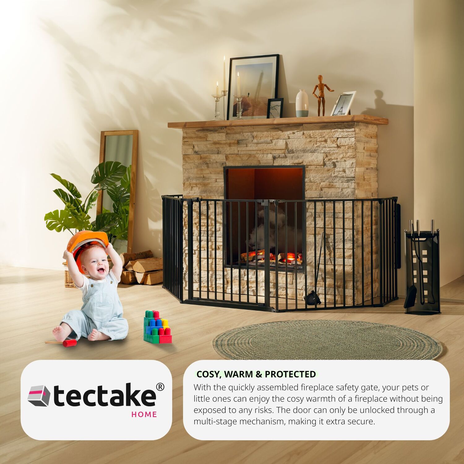 Fireplace Safety Gate With 5 Elements,