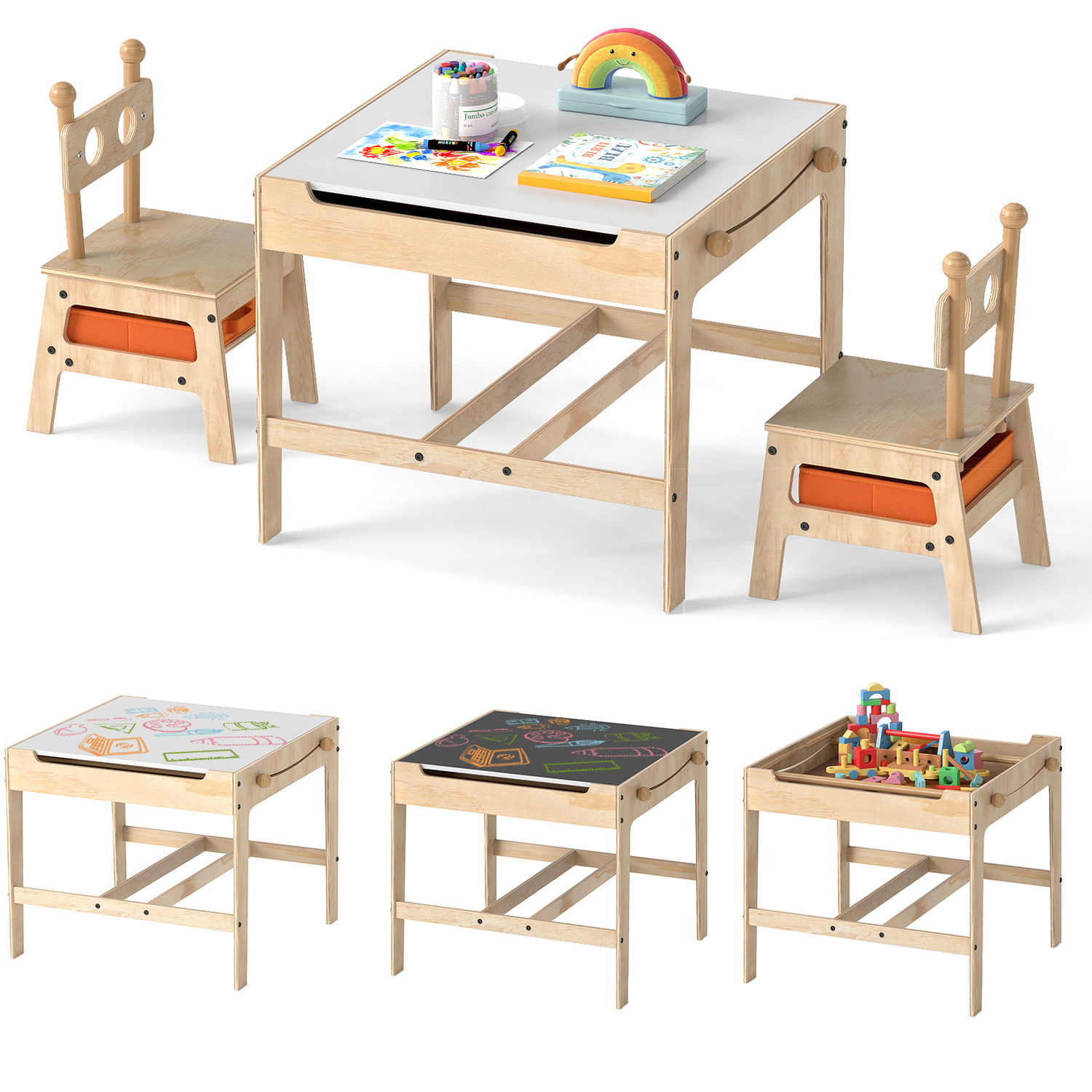 Kids Activity Desk Set - Orange
