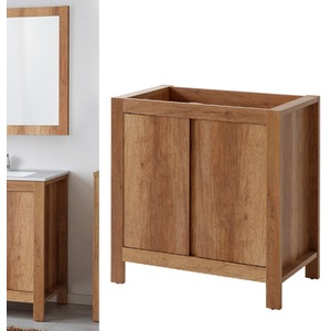 Freestanding Under Sink Bathroom Cabinet 800mm - Classic Oak