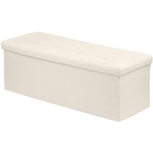 Foldable Storage Ottoman with Boucle Finish