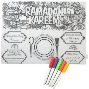 Ramadan Doodle Colour In Silicone Placemat