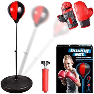 Kids Boxing Set With Punch Bag Gloves and Stand