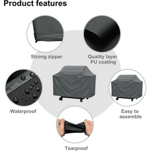 Grey / 4 Burner Heavy Duty Waterproof UV Outdoor BBQ Grill Protective Cover  shot 11317151