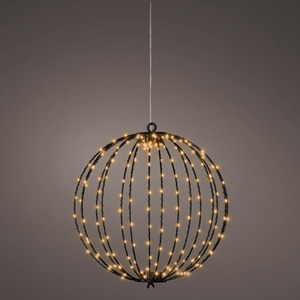 Black Metal Christmas Ball Frame Light LED Classic Warm 28cm