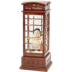 Christmas Snow Globe Telephone Lantern Pre-Lit