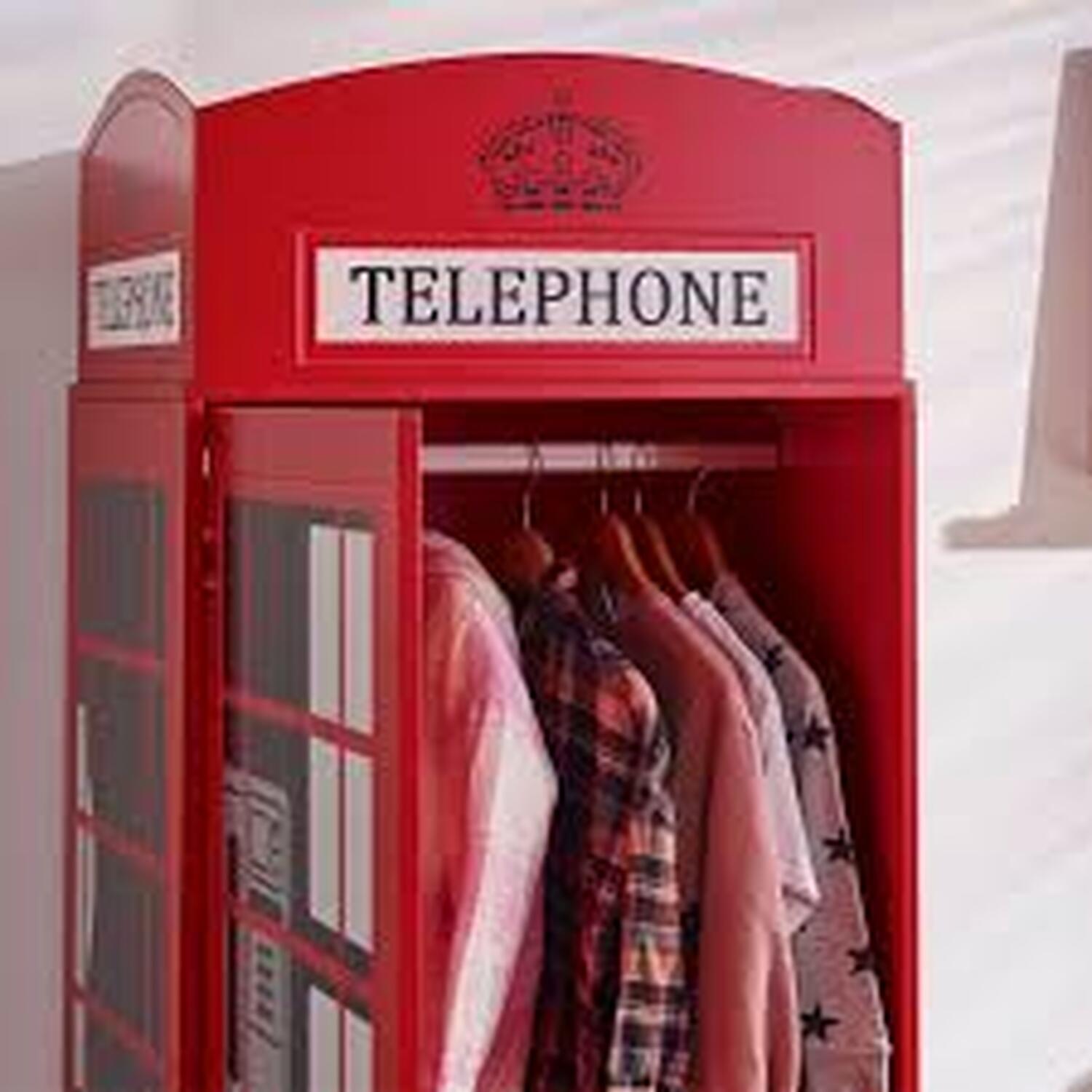 London Telephone Box Wardrobe - Red