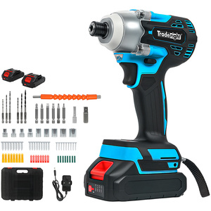 21V Cordless Brushless Impact Driver 2 Battery Electric Wrench
