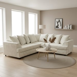 Ferguson Chenille Corner Sofa with Deep Seats and Angular Arms