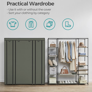 Green Portable Fabric Wardrobe with Compartments shot 11618149