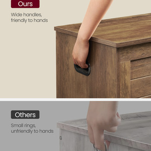 Bronze VASAGLE Chest, Bench, Blanket Box with 2 Safety Hinges, Shoe Bench shot 11637699
