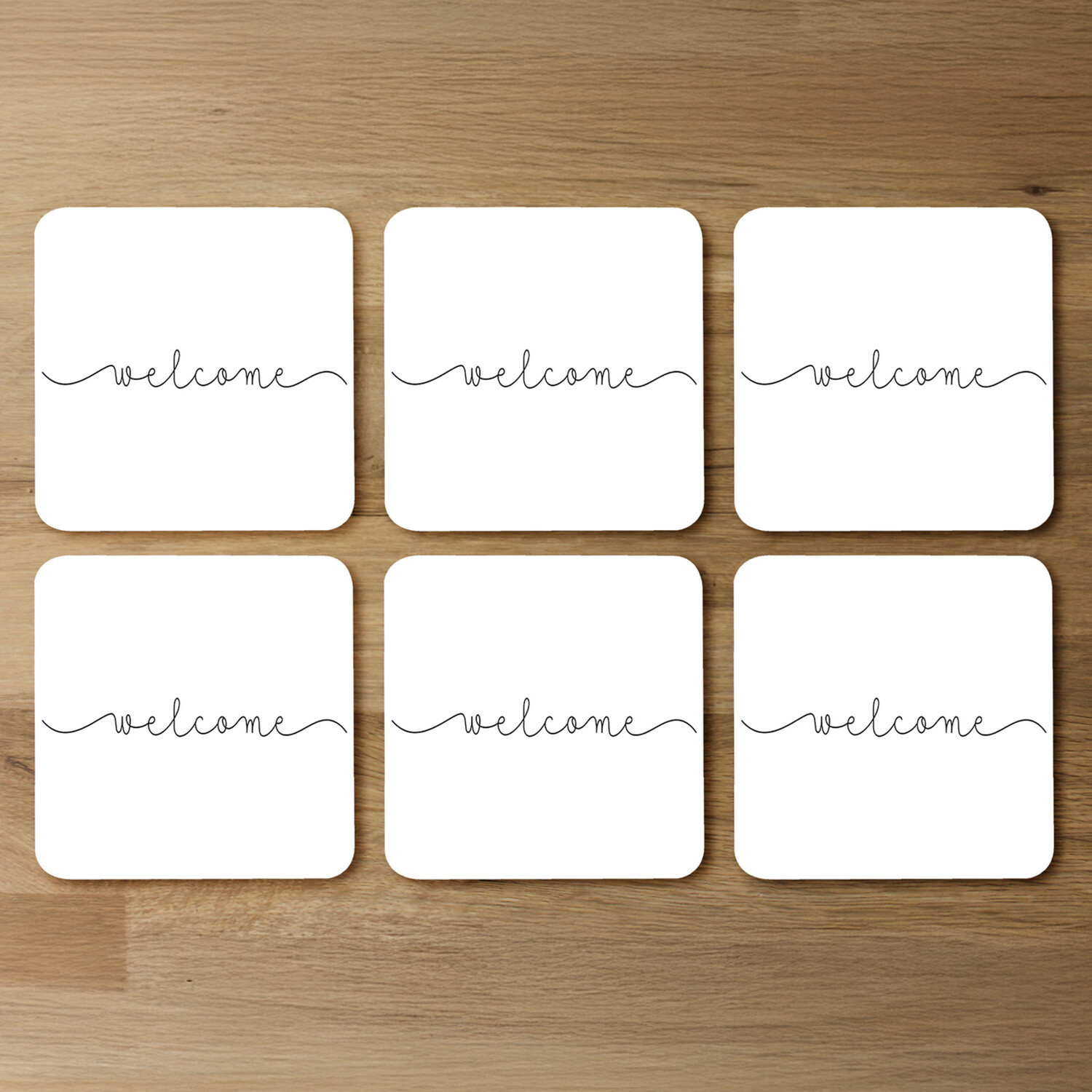 Image of Text Welcome Designer Coaster Set -&hellip;