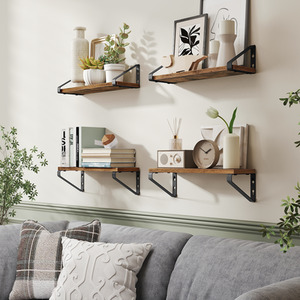 VASAGLE Wall Shelves,Floating Shelves Wall Mounted,Set of 2