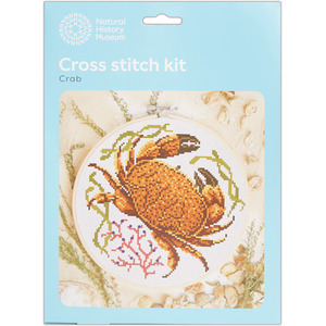 Natural History Museum Cross Stitch Kit, Crab Design, 14cm