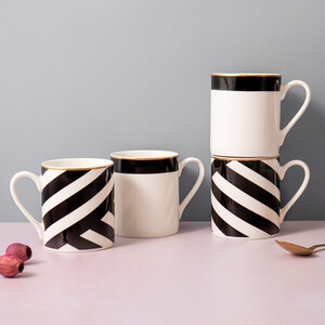 Mikasa Luxe Deco China Mugs, Set of 4, 380ml