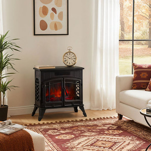 Freestanding Electric Fireplace Heater with Remote Control