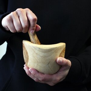 Ergo Teak Pestle Mortar Natural Bali Teak Kitchen Tool