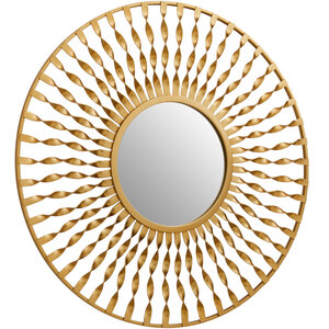 Zelma Champagne Finish Ridged Wall Mirror