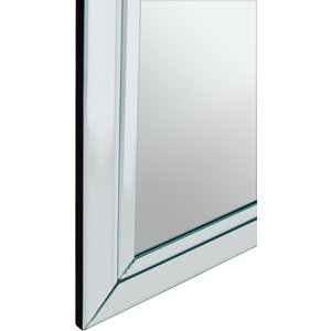 Milania Black and White Bevelled Border Wall Mirror