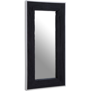 Avento Oval Shelved Black Wall Mirror