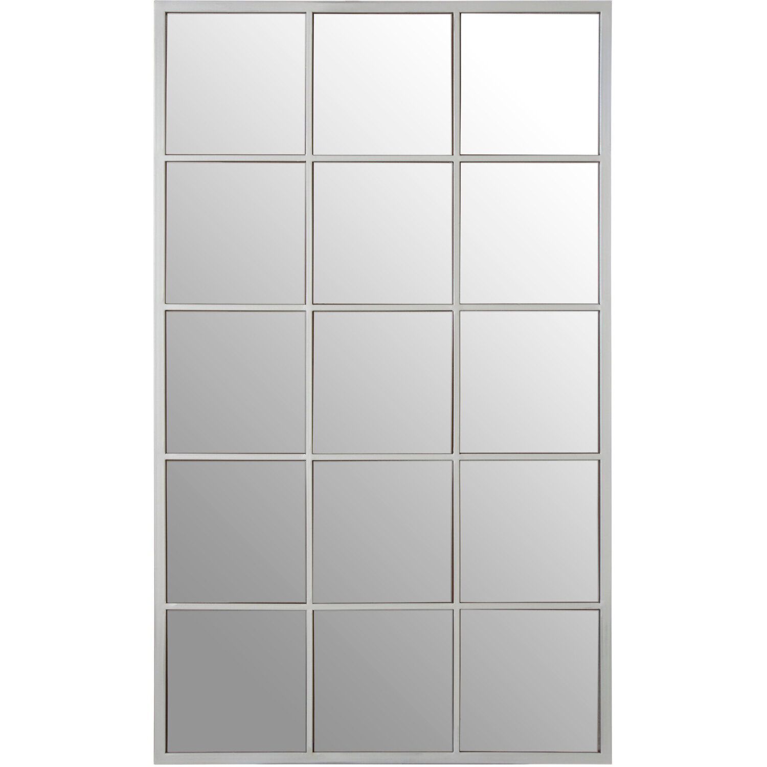 Trento Linear Lines Frame Wall Mirror - Silver