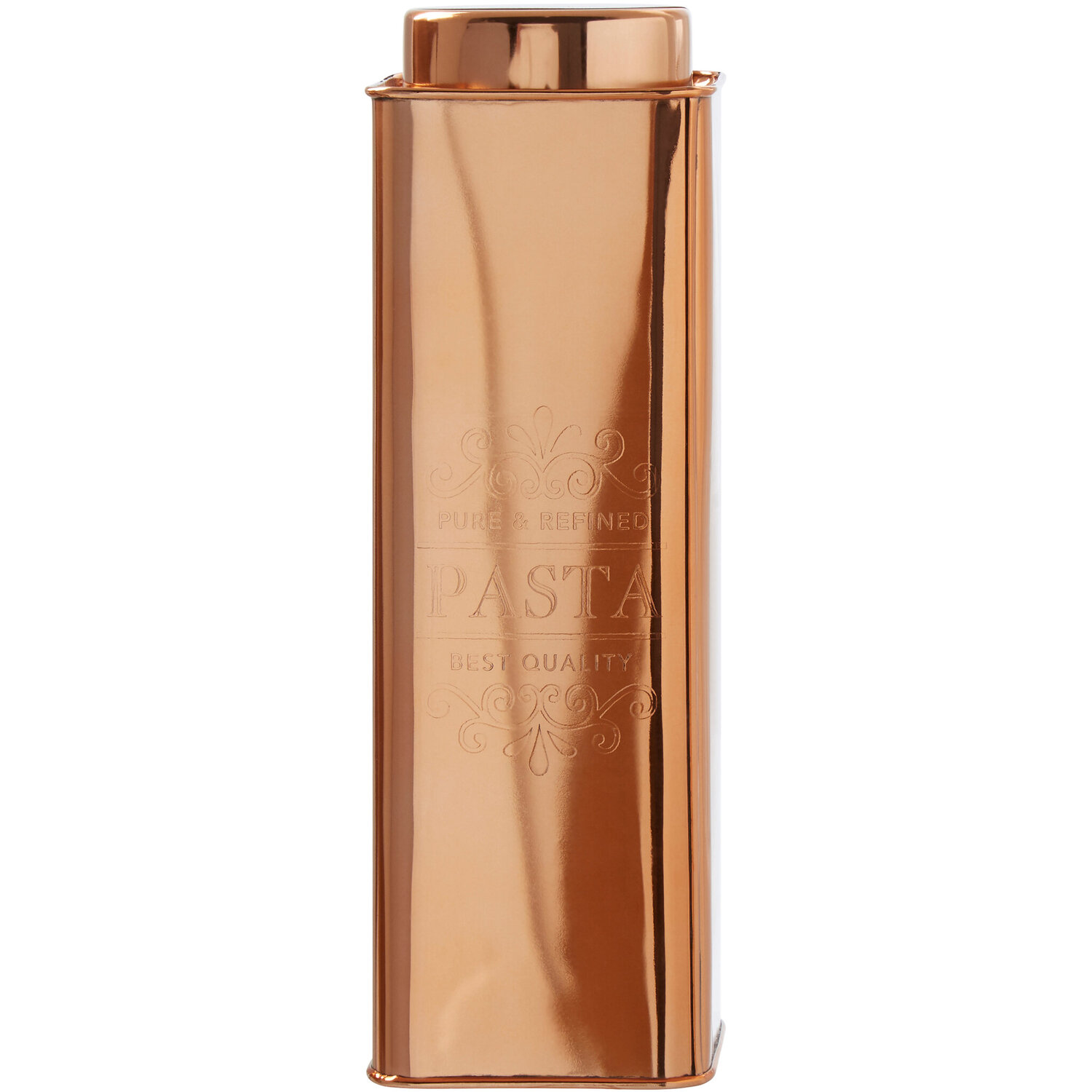 Chai Square Copper Finish Pasta Canister - Gold