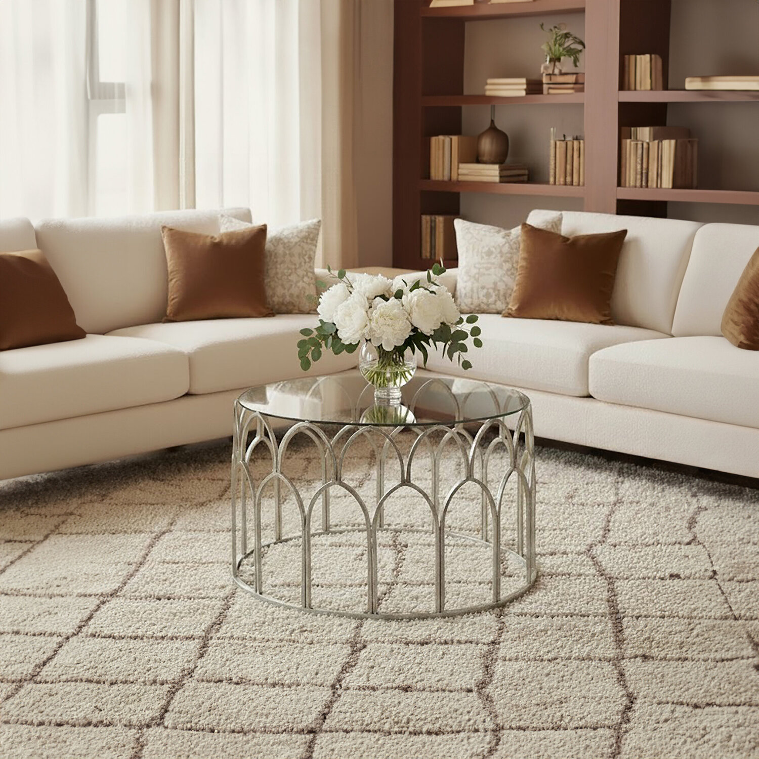 Merlin Silver Leaf Coffee Table. - Silver
