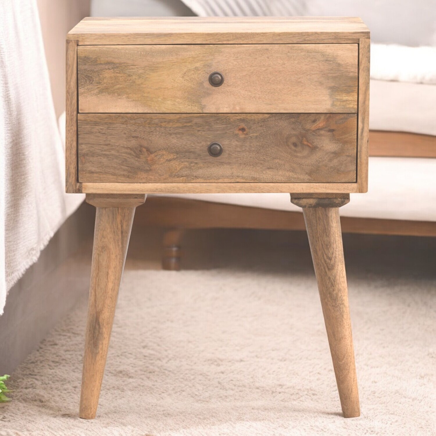 Solid Wood Modern Solid Wood Bedside - Brown