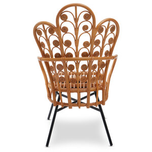 Java Natural Rattan Scalloped Back Chair