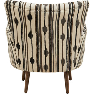 Cefena Black and White Chair With Flared Arms