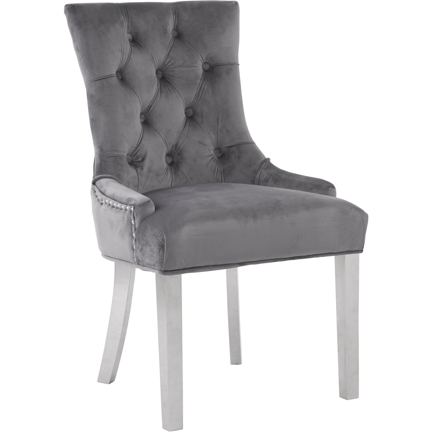 Richmond Grey Velvet Dining Chair - Grey