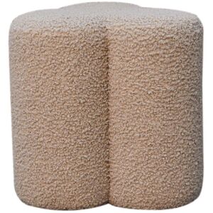 Solid Wood Mud Boucle Clover Footstool