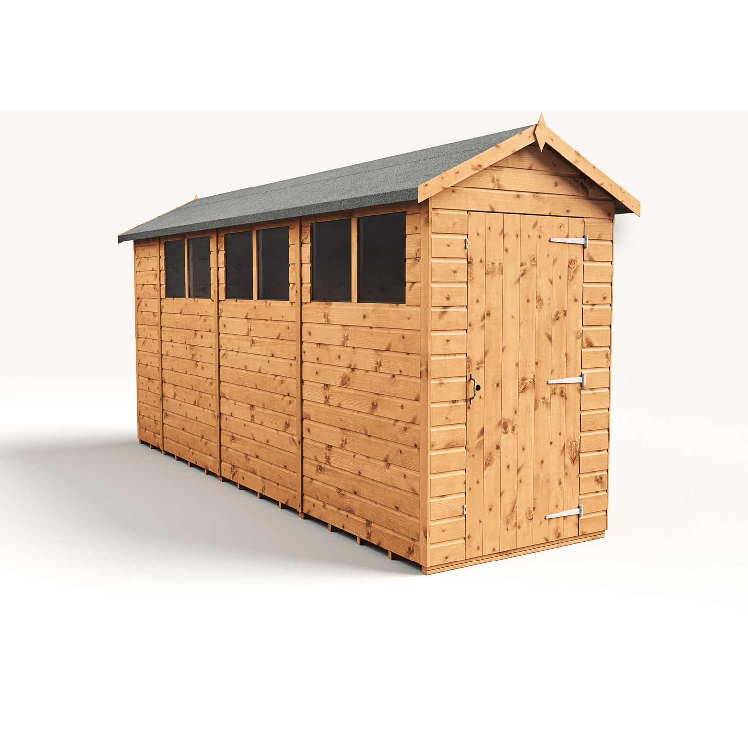 Empire Sheds 4 x 14ft Wooden Apex Garden Shed - Tongue & Groove - Brown - Image 4
