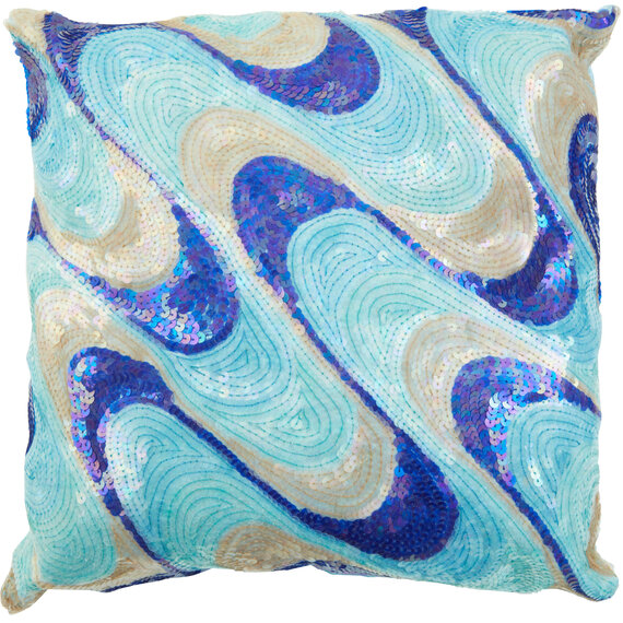 Diva Sequins Turquoise Cushion